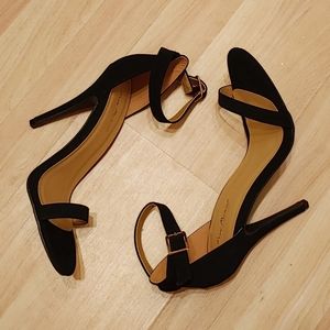 Black strappy heels